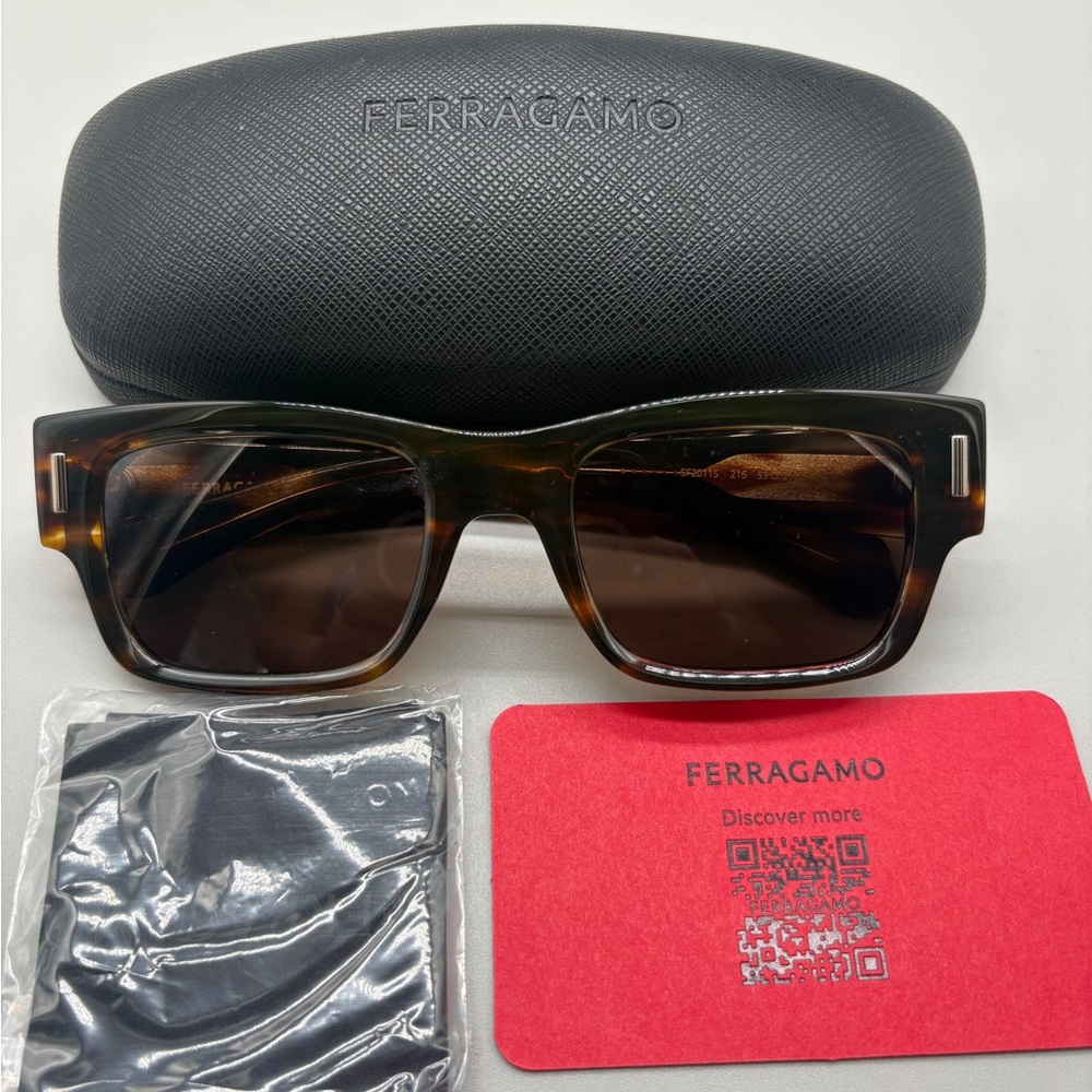 Ferragamo SF2011S 216 Tortoise Sunglasses Brown Lens Italy w/ Case